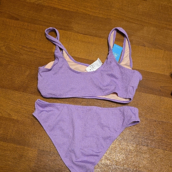 Cupshe Pink and Purple Bikinis Swimsuit with Textured Finish. Size M - Picture 6 of 9